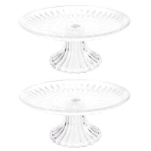 Plateau à gâteau rond sur pied Howish Food Storage Pallet : 2 plateaux de service à dessert pour la maison, la cuisine et les fêtes (20 x 20 x 9