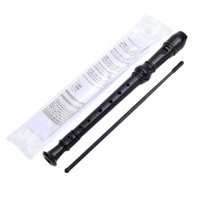 Black-8 Holes Soprano Recorder with Cleaning Rod, German Style C Key Recorder for Kids Beginners Students