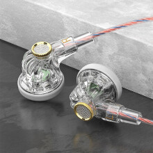 50% Off Clear Wired Earphones Flat Earbuds Wired Control with Microphone and Sports 16mm Dynamics Flat Earbuds