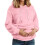 Damen-Pullover-Hoodie mit Haustiertasche, Hellrosa, XXL 1