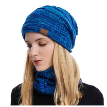 Conjunto de gorro e cachecol de inverno em tricô – Gorro quentinho + protetor de pescoço, ideal para presentear no Natal, perfeito para homens,