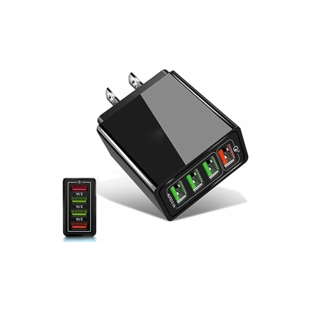 Hyper Charge Pro 4-Port Qc3.0 Charger Hub With Smart Power Detection, Compatible With Iphone & Android (, 1Pc) Black 9377112555546