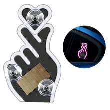 Solar-Powered Finger Heart Car Window Light, Wireless LED Neon Heart with Suction Cup – Romantic Decor for Rear/Side Windows, Valentine Gift,