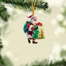 Clear Acrylic Christmas Flat Pendant Ornament for Tree, Car, Door, Home, Office – Holiday Decor Gift