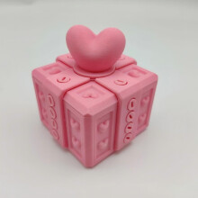 Boîte cadeau rose imprimée en 3D, 6 cm, 1 pièce