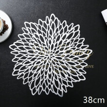 2 pcs Light Luxury Hollow PVC Nordic Placemats – Compatible with Dining Tables, Insulated Hot Stamping Coasters