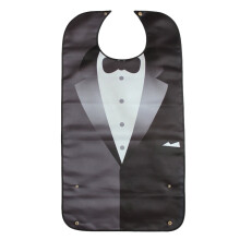 3Pcs Durable Black Adult Bib Waterproof Mealtime Bib with Snaps