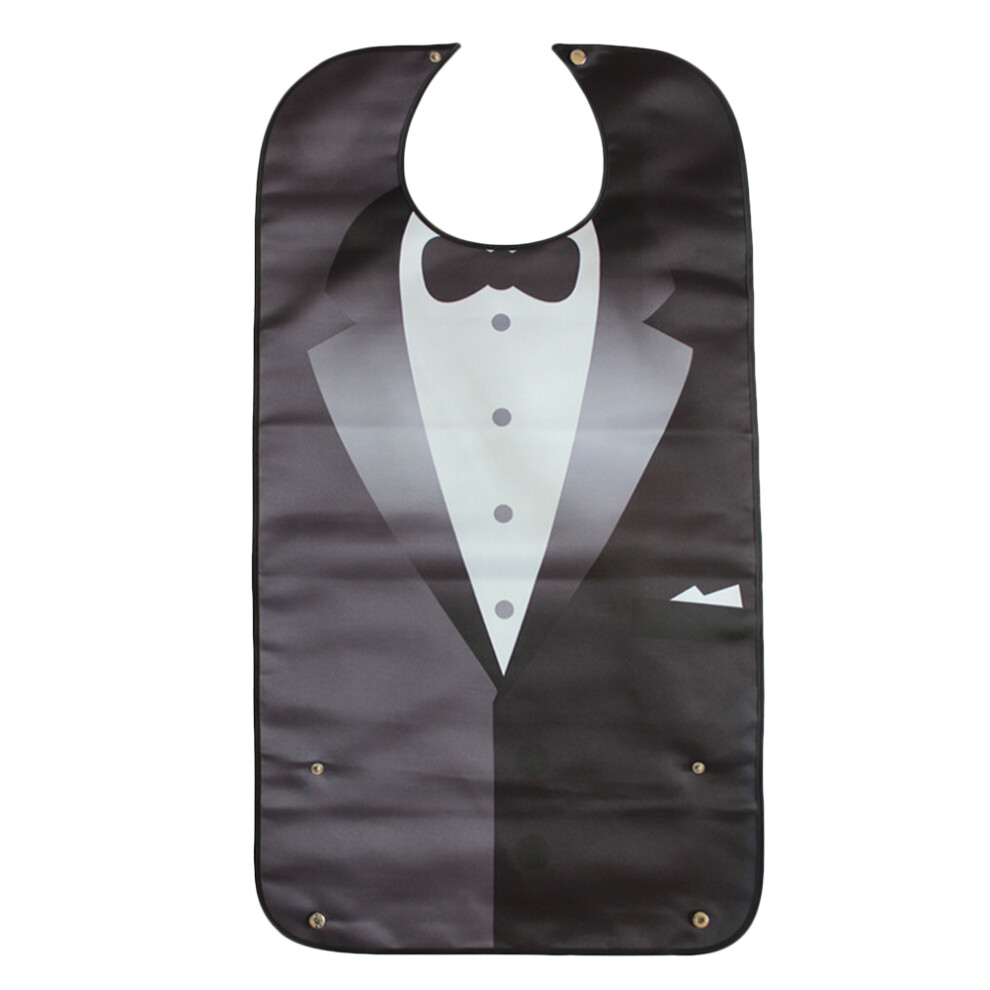 Black 3Pcs Durable Adult Bib Waterproof Mealtime Bib With Snaps