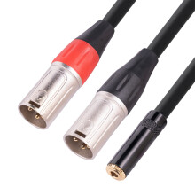 3.5mm Female To XLR Male Stereo Mini Jack To 2 XLR Male Y Splitter Adapter Cord