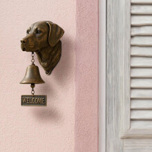 Western White Emblem Welcome Doorbell – Vintage Cast Iron Ring Bell with “Welcome” Sign, Gentle Chime, for Porches/Doors/Gardens, Rustic Decor