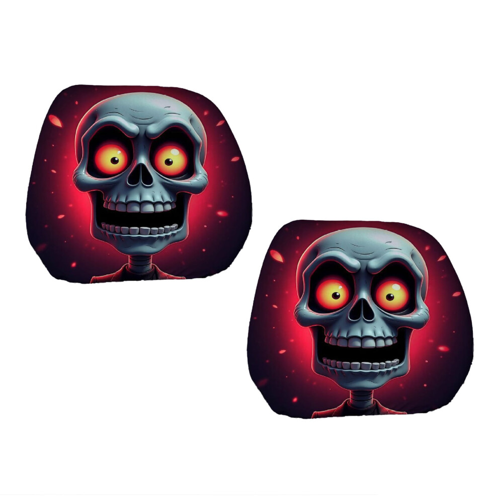 Universally Soft Polyester Headrest Protectors Hilarious Halloween Designs Decoration For Cars Suvs And Vehicles 9555307648178