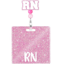 Glittering Retractable Badge Holder Funny Name Tags Clips Hospital Accessories for Nurses Doctors