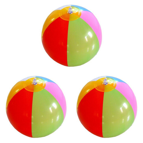 15Pcs Cute Color Panel Inflatable Balls for Pool and Beach Games