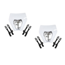 2Pcs Motorbike Headlamp White Compact Durable Headlight
