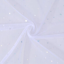 Tulle à paillettes blanches transparentes de 1,09 m x 1,5 m (compatible avec les machines à coudre standard) pour la couture, les mariages et les