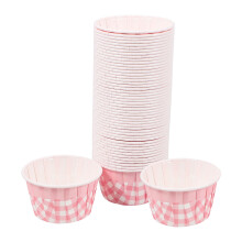 50Pcs Cake Paper Cups Pink Grease-proof Cake Paper Cups for Holiday Celebration