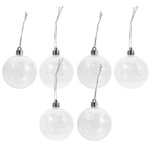 6Pcs Clear Plastic Xmas Hanging Balls Christmas Tree Adornments