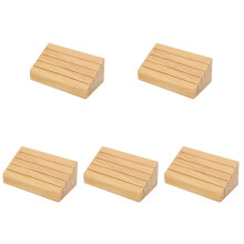 5Pcs Wood Playing Card Stands Beige Durable Holders for Card Games