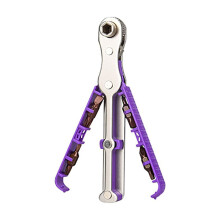 1/4" Ratcheting Right Angle Screwdriver Set, 90 Offset, Magnetic, Double-Sided Bit Storage, Mini Ratchet Wrench for Tight Spaces – Purple