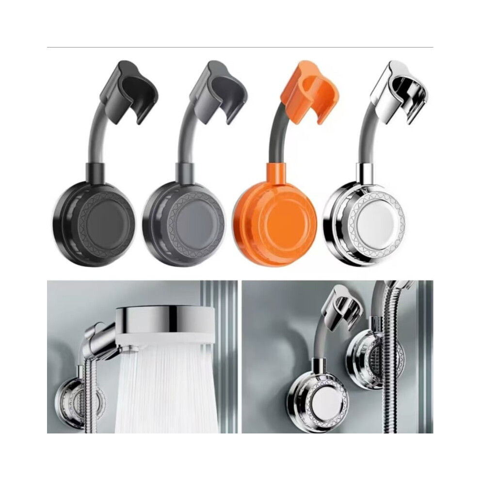 1Pc No Drill Bathroom Shower Head Holder, Adjustable Suction Cup Movable Bracket Bathroom Accessories Dark Grey 9027700556980