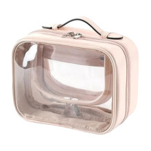 Clear Cosmetic Bag PVC Travel Toiletry Bag for Home Gifts Outdoor Activities Black