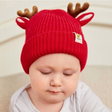 Baby beanie hat reindeer antlers crochet winter warm cap