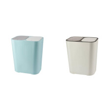 Poubelle de cuisine Ă double compartiment en plastique de 12 L