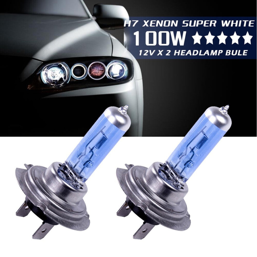2* 12V H7 100W Xenon Lamp Halogen Car Headlight Bulbs Super Bright White 9027700557901