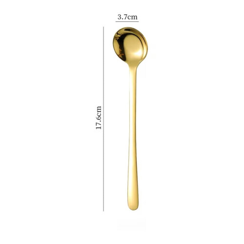 Stainless Steel Flat-Bottom Round Spoon 1pc