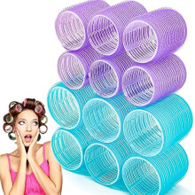 Self-Grip Hair Rollers Set 12-Pc (6 Large + 6 Medium)