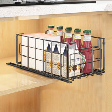 Single Tier Cabinet Organizer Shelf Adjustable Wire Rack for Pantry Closet Under Sink Storage and Space Optimization