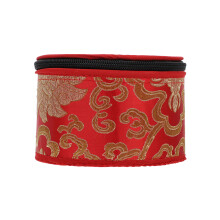 2Pcs Yellow Singing Bowl Cases with Embroidery and Zipper