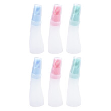 6Pcs Assorted Color Silicone Oil Brush Bottles for Bbq and Kitchen Use