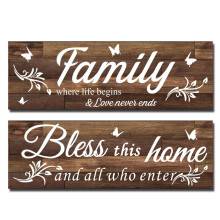 Wooden Wall Sticker Home Decor 3D Family Home