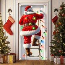 Décoration murale de porte de Noël 3D avec motif dessin animé