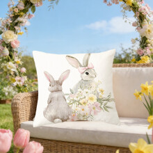 Housse de coussin pour la fête du printemps, imprimé festif, 45 x 45 cm