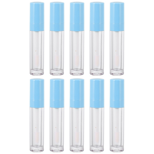 40Pcs ABS Refillable Lip Gloss Containers Sky-Blue for DIY Lip Balm