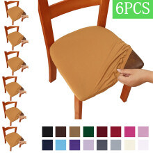 Ensemble de 6 housses de chaise de salle Ă manger extensibles en jacquard kaki
