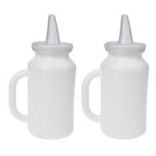 4Pcs Practical White Calf Nursing Bottles with Handle for Home Use