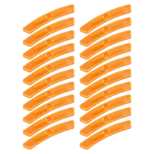 100Pcs Small Orange Plastic Reflective Signs for Bikes and Motorbikes