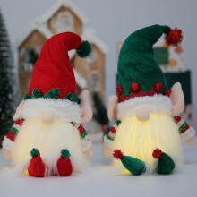 Gnome de Noël lumineux en peluche, 32 cm