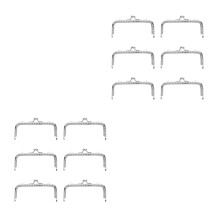 12Pcs Silver Metal Purse Clasp Frames DIY Handbag Handle Replacement