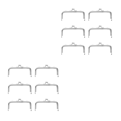 12Pcs Silver Metal Purse Clasp Frames DIY Handbag Handle Replacement