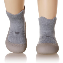 Chaussettes-chaussons pour bébés et tout-petits avec semelle en caoutchouc souple antidérapante