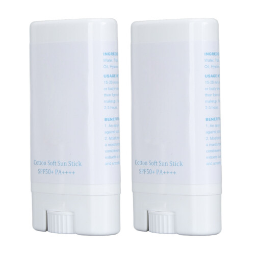 2pcs 19g SPF 50+ Moisturizing Waterproof Sunscreen Stick Non Greasy