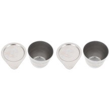 2Pcs Practical Iron Crucible Dish Silver with Lid for Laboratory Use