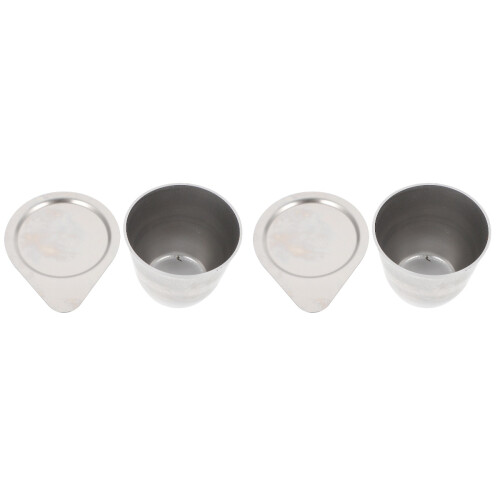 2Pcs Practical Iron Crucible Dish Silver with Lid for Laboratory Use