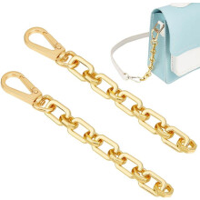2Pcs Golden Alloy Bag Extender Chains, 14.35cm, with Swivel Snap Hook – Compatible with Bag Straps