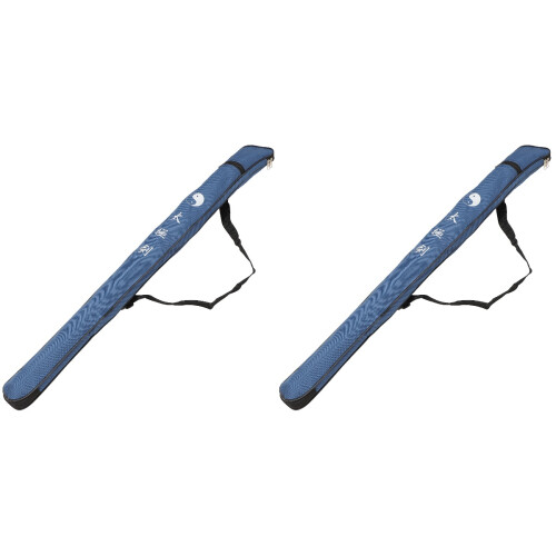 2Pcs Blue Canvas Sword Bag Durable Taichi Sword Storage Carrier