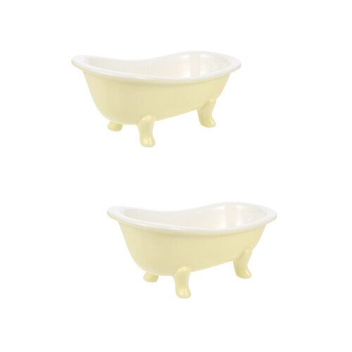 2Pcs Creative Yellow Ceramic Bowl Small Fruit Salad and Dessert Bowl